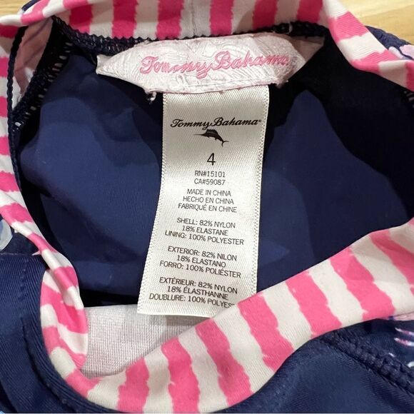 Tommy Bahama Navy Swim Top Rash Guard Girls 4 - Picture 4 of 4